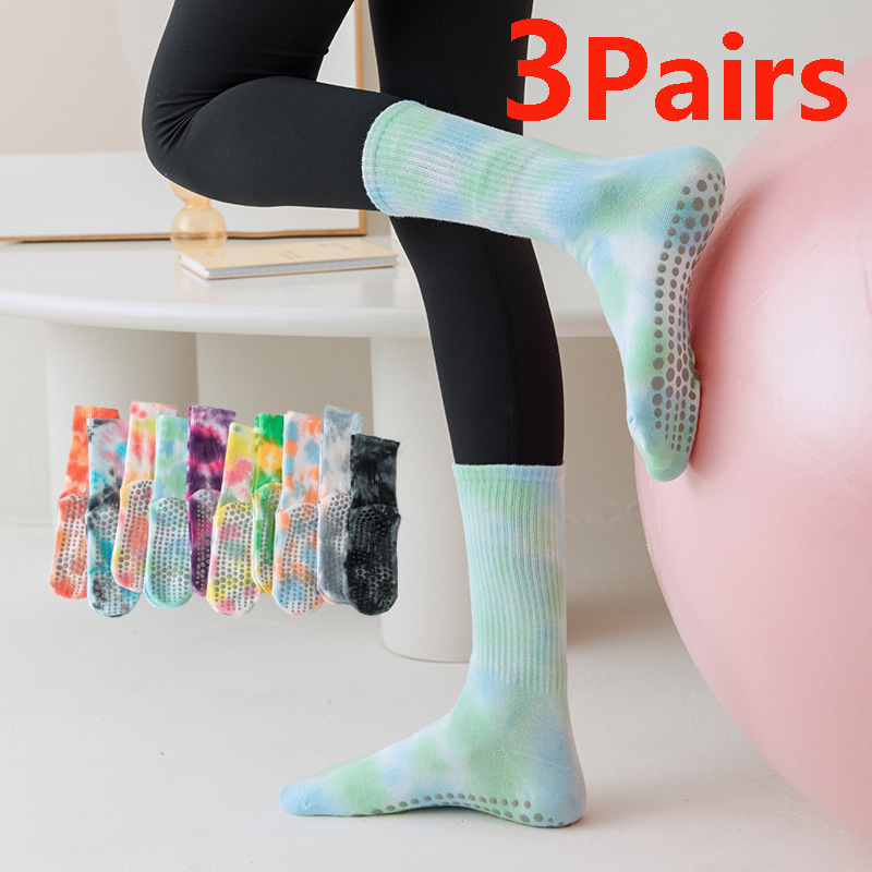 Pilates Yoga Hose - 3 paar gradient yogasokken voor dames,