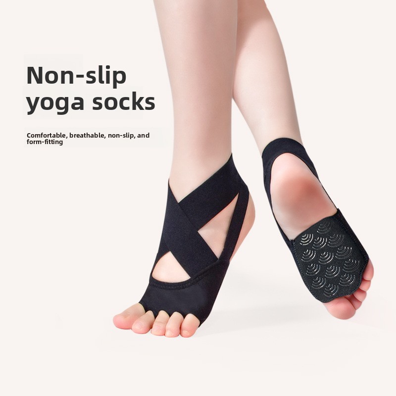 Pilates Yoga Footwear - Grip yogasokken met open tenen -